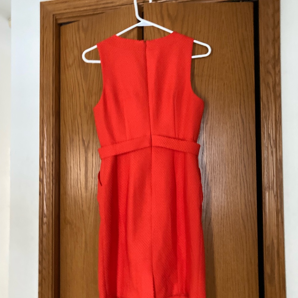 NWT Anthropologie Cross Front Sheath Dress Red Sz4 Petite Mini Host Pick twice - Picture 6 of 12